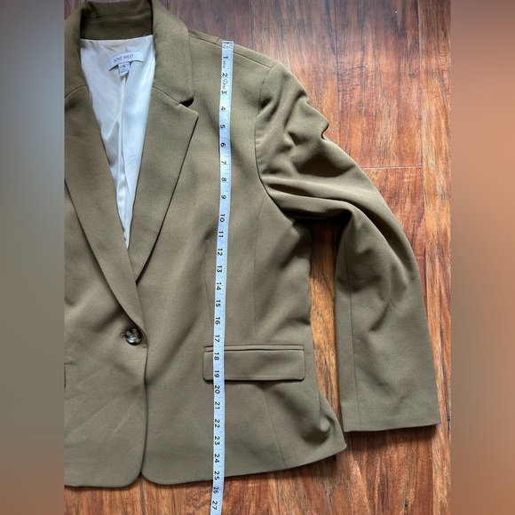 Nine West Olive Green Size 16 Blazer Structured Suit Jacket Professional Work - Picture 4 of 6